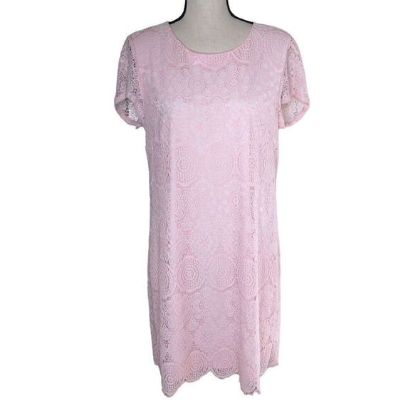 NEW Laundry by Shelli Segal Pink Lace Shift Dress NWT - Picture 1 of 14